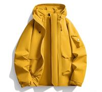 Veste coupe-vent unisexe imperméable pour le printemps et l'automne, l'alpinisme, coupe-vent à une couche pour la randonnée (XL, jaune)
