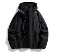 Veste coupe-vent unisexe imperméable pour le printemps et l'automne, l'alpinisme, coupe-vent à une couche pour la randonnée (2XL, noir)