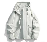 Veste coupe-vent unisexe imperméable pour le printemps et l'automne, l'alpinisme, coupe-vent à une couche pour la randonnée (taille M, blanc)