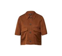 Veste courte boxy en mÃ©lange lin-viscose et fermeture boutonnÃ©e femme COMMA Marron 38