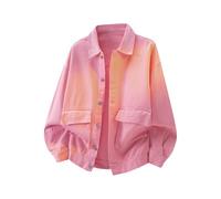 Veste Courte Chic Homme, Veste décontractée Style Workwear en Denim délavé à Coupe Ample avec Multiples Poches pour Grandes