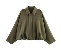 Veste courte décontractée en similicuir à revers pour femme, manteau pilote à printanier, de sortie Y2K, vêtements d'extérieur