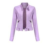 Veste Courte en Cuir pour Femmes, Printemps Et Automne, Veste à Col Montant, Taille EuropéEnne