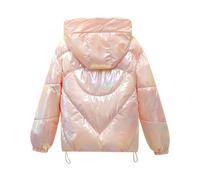 Veste Cuir Femme Doudoune Courte d'hiver pour Femme, Manches Longues, Capuche, col Debout, Fermeture éclair, Doudoune Courte Doudoune Femme sans Capuche Manteau Femme Automne (Pink, L)