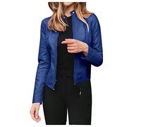 Veste Cuir Femme Moto Grande Taille PU Vintage Bombers Blouson De Motard Veste En Simili Cuir Chic Et Elegant Manteau à Manches Longues Chaud Casual Léger Biker Jacket Automne Hiver