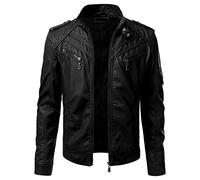 Veste Cuir VéRitable Souple Homme Style Biker RéTro Look DéContracté Automne Hiver DéContractéE Longue Manche Solide Couleur Supporter Fermeture éClair Cuir Haut Veste De Moto Lavé De Couleur Unie
