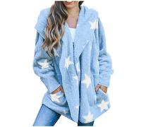 Veste d Interieur Femme Polaire Chaude sans Capuche Manteau Femme Hiver Veste Teddy à Mode Manteau Peluche Surdimensionné Cardigan Polaire Chaud Blouson Manteaux Femmes d'hiver Long Chaud