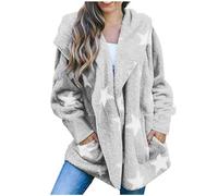 Veste d Interieur Femme Polaire Chaude sans Capuche Manteau Femme Hiver Veste Teddy à Mode Manteau Peluche Surdimensionné Cardigan Polaire Chaud Blouson Manteaux Femmes d'hiver Long Chaud