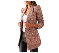 Veste d'affaires pour femme - Veste d'hiver élégante - Cardigan mi-saison - Coupe ajustée - Blazer long - Mode imprimé - Veste d'affaires décontractée - Veste de costume ouverte sur le devant - Veste