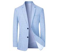 Veste d'affaires pour homme - Blazer fin - Veste de costume sportive - 2 boutons - Veste légère - Revers - Veste de costume classique - Veste de loisirs - Veste de sport - Coupe droite - Pour le