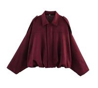 Veste Daim Femme Oversize Faux Suede Bomber Veste Manteau d'hiver Manches Longues Vestes en Cuir Vêtements de Rue Casual Outwear Bombers Blouson Femmes Mi Saison Automne Blousons et Manteaux Jacket