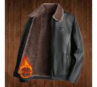 Veste d'automne/hiver pour homme, veste de moto en PU épais doublé de polaire, tenue décontractée L,M,S,XL,XS,XXL,XXSUnicolorePolyuréthane