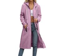 Veste d'automne pour femme, manteau cardigan long à manches longues avec boutons de couleur unie, fermeture éclair, grande taille, manteaux bronzés, rose, S