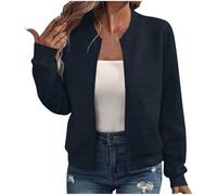 Veste d'aviateur légère à manches longues - Décontractée Zippé Jacket Parka Casual Sport Outwear Veste Bomber Femme Blouson Court Décontracté Pilote à Manches Longues Zippé