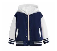 Veste d'aviateur pour Garçons,Vestes de Ski garçons et Enfants DéContractéE Outwear Blouson mi-Saison avec Capuche Fermeture Clair Vintage Vestes Manteaux Activités Plein Air