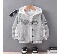 Veste de baseball brodée de lettres pour jeune garçon, escapade, vacances, voyage, détente, bronzage, saison de retour à l'école d'été 6Y,7Y,4Y,5YgraphiqueJacquard