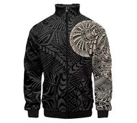 Veste de Baseball Homme Tahiti Polynesia Pattern Blousons bombardiers à Fermeture éclair de Style hawaïen imprimé en 3D Manteaux Streetwear décontractés à col Montant Sweatshirt léger avec Poches