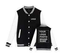Veste De Baseball Personnalisée, Personnalisez Votre Propre Photo/Texte sur Les Hommes, Veste De Baseball, Manteaux De Veste De Baseball pour Couple, Printemps et Automne Color1,S