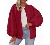 Veste de baseball solide à manches longues pour femme, col de baseball, chaud et décontracté, pour les occasions, pour l'occidental, pour polyvalent, pour éleveur, pour superbe, pour les bords, pour