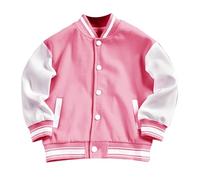 Veste de baseball tendance pour garçons et filles Printemps et automne Sweat à capuche Taille Violet Filles Veste de poids moyen, rose, 6-7 ans