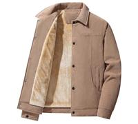 Veste de camionneur en polaire sherpa pour homme à revers - Décontractée - Militaire - Veste cargo - Manteau d'hiver épais et chaud avec col en fourrure - Veste de mi-saison en velours côtelé