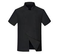 Veste de chef à manches courtes, service alimentaire, traiteur, boulanger, manteau de serveur à manches courtes, dos et aisselles, chemise d'été confortable et respirante pour la cuisine, le travail
