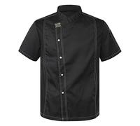 Veste de Chef Cuisinier Homme Femme Manches Courtes Vêtements de Chef Manteau Uniforme Restaurant Blouse de Cuisine Professionnel Travail - Taille Petit