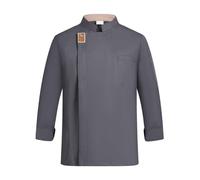Veste de Chef personnalisée Veste de Chef brodée sur Mesure pour Hommes Veste de Cuisine Chef Chemises Personnalisé Vêtements de Chef pour Restaurant Hôtel Chef (Gris)