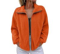 Veste de chef pour femme - Manteau d'hiver - Manteau pour femme - Manteau de taille pour femme - Veste de taille - Parka - Veste parka - Tenues d'extérieur - Trenchcoat Sweatshir, Orange, XXL