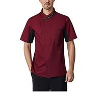 Veste de Chef pour Hommes Manteau De Chef À Manches Courtes Unisexes, Veste De Travail For Le Personnel De Nourriture, Cuiseur De Cuisine Uniformes De Cuisine For Hommes Et Femmes ( Color : Red , Size