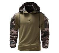 Veste de combat militaire pour homme - Sweat à capuche tactique pour homme - Sweat à capuche à motif camouflage - Haut à manches longues - Sweat à capuche décontracté pour homme, c-vert, L