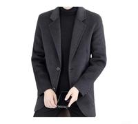 Veste de costume classique à simple boutonnage avec revers et poches pour homme - Blazer élégant pour fête décontractée, usage quotidien, printemps, automne, hiver (taille XL, gris foncé)