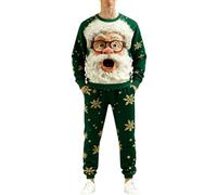 Veste De Costume De NoëL pour Homme,Suits pour Hommes - Ensemble Casual avec Design Humoristique sur l'hiver Parfait pour fêtes et détente Confort et Style Quotidien (Dark Green, XXXL)