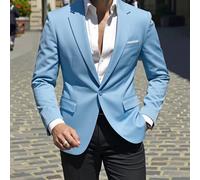 Veste de costume décontracté d'affaires à simple boutonnage pour hommes, tenue de mariage pour garçon d'honneur Ce lien ne vend que des blazersL,M,S,XL,XS,XXL,XXSUnicoloreTissu tissé