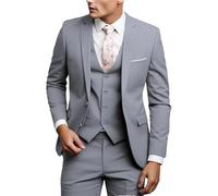 Veste de costume décontractée à 2 pièces pour homme - Blazer de smoking de mariage pour les événements formels d'affaires, les événements formels et les entretiens d'entreprise, gris, 3XL