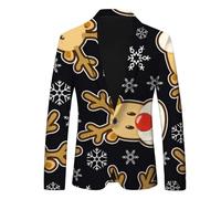 Veste de Costume élégante pour Hommes avec Boutonnage et Poche imprimée idéale pour Un Style Deux pièces Moderne et sophistiqué (Black, XXXL)