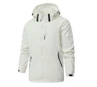 Veste de Costume Homme Poncho Zippé Longue Winter Cuir Froid Tactique Chaud Zippée Sport Coupe Vent Homme Imperméable Duvet Harrington Poncho de Voyage Bébé Blanc XXL