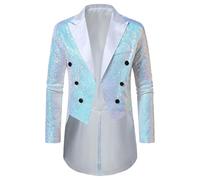 Veste de Costume Homme, Queue de Pie, Smoking, Blazer, Coupe ajustée, idéale pour Un dîner, Un Mariage ou Spectacle.