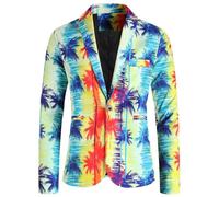 Veste de Costume Homme Slim Fit Blazer Grande Taille Imprimé Veste De Loisirs Un Bouton Costume De Performance Costume De Carnaval Costume pour Mariage Fête Vestes de Smoking Pas Cher
