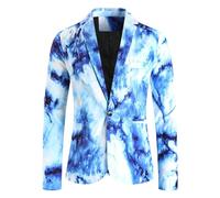 Veste de Costume imprimé Classique à la Mode pour Hommes, Blazer A Manche Longues Annee 80 Homme Rétro, Veste De Costume Disco Hippie Slim Fit Un Bouton, adaptée aux fêtes, Mariages, bals