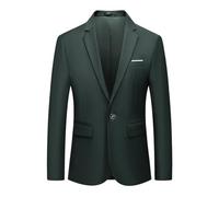 Veste de costume moderne pour homme - Coupe ajustée - Blazer stretch - 1 bouton - Veste de loisirs - Veste d'affaires - Pour mariage, fête, affaires, remise de diplôme - Manteau uni tendance, O Vert