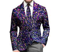 Veste de costume pour homme avec impression sportive Coupe droite Blazer Veste de loisirs Coupe droite Veste classique Smoking Costume d'Halloween blazer homme