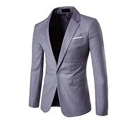 Veste de costume pour homme - Blazer - Veste de dîner - Robe de bal de fin d'année - Manteau pour homme - Coupe ajustée - Blazer décontracté à un bouton - Couleur unie - Blazers d'affaires et