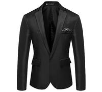 Veste de costume pour homme - Couleur unie - Blazer de mariage formel à une rangée - Un bouton - Veste d'affaires - Pour dîner de bal de fin d'année - Coupe ajustée - Moderne - Blazer d'affaires