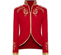 Veste De Costume pour Hommes Jacquard Gothique De Style EuropéEn Prince Costume De Palais Costumes Militaire Incrusté d'or Veste Carnaval Cosplay Slim Fit Manteau Blazer brodé rétro Steampunk 1989