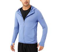 Veste de Course à Pied pour Homme Protection Solaire UPF 69+ UV Zippée Jakcets de Sport Légères Manches Longues Respirant Chemise avec Trous de Pouce pour Fishing Voyage Randonnée Cyclisme