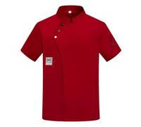Veste de cuisine à manches longues pour homme - Trois boutons avec poches avant - Accessoire de cuisine pour barbecue, uniforme de cuisine, hôtel, uniforme de travail, restauration, respirant - Simple