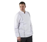 Veste de cuisine Blanche Veste de chef blanche manches longue pro et apprentis Ultra résistant - Taille - 48
