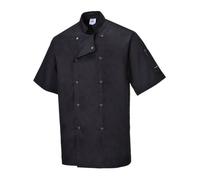 Veste de cuisine - Cumbria - manches courtes - Col Mao - Kingsmill 190g (65% polyester/35% coton) XXXXL