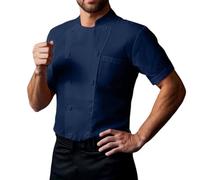 Veste de Cuisine Homme - Coupe Ajustée Unisexe Blouse de Chef Veste de Cuisinier Manches Longues/à Manches Courtes Couleur Unie avec Poche Travail Chemise Vêtement Barmen Hôtel